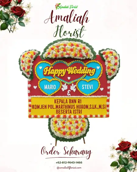 Papan Bunga Pernikahan Modelomo